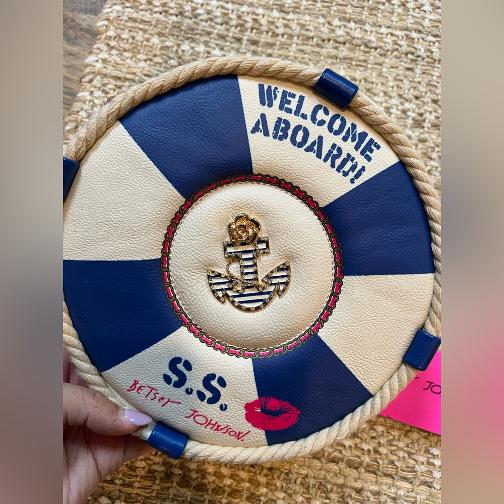 Betsey Johnson Nautical Themed Round Crossbody Bag - Picture 7 of 7